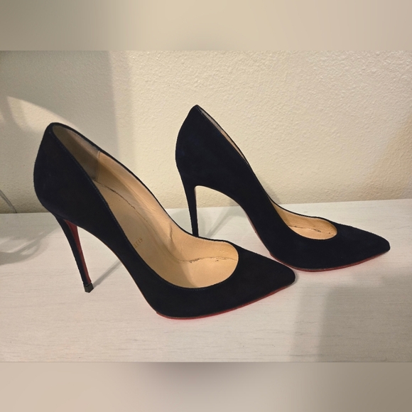Louboutin Navy Blue Suede Pumps - Picture 4 of 6